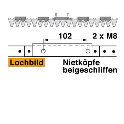 Mähmesser 97 cm Esm 249.0080 mit 19 Klingenspitzen – Messer für Balkenmäher Ersatzteil