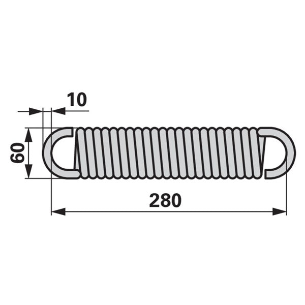 Eggenklappfeder / Zugfeder 280mm – Egge Ersatzteil