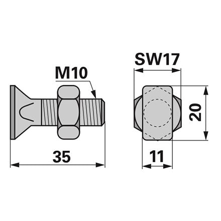 Esm Fingerschraube M 10 x 35 mm zum Außenschuh 323.2720 – Schrauben Ersatzteil