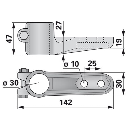 Halter für Messerführungsarm oben ESM bidux 2720150 – Halter für Balkenmäher Ersatzteil