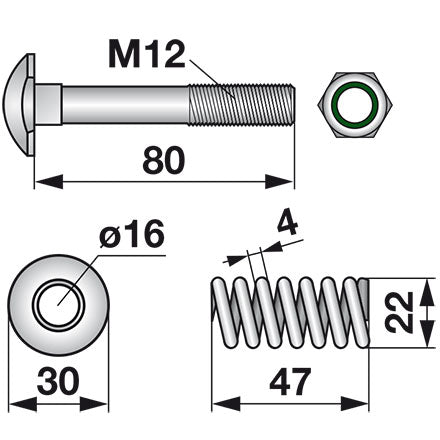 Esm Kugelspanner Set 240.0820 – Halter für Balkenmäher Ersatzteil