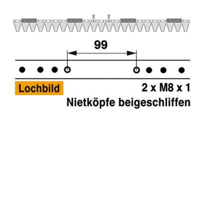 Mähmesser 117 cm Esm 248.2260 mit 23 Klingenspitzen – Klingen für Balkenmäher Ersatzteil