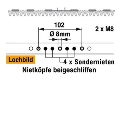 Mähmesser 148 cm Esm 249.1930 mit 29 Klingenspitzen – Klingen für Balkenmäher Ersatzteil