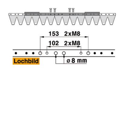 Mähmesser 71 cm Esm 249.1490 mit 14 Klingenspitzen – Klingen für Balkenmäher Ersatzteil