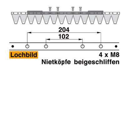 Mähmesser 71 cm Esm 249.1600 mit 14 Klingenspitzen – Klingen für Balkenmäher Ersatzteil