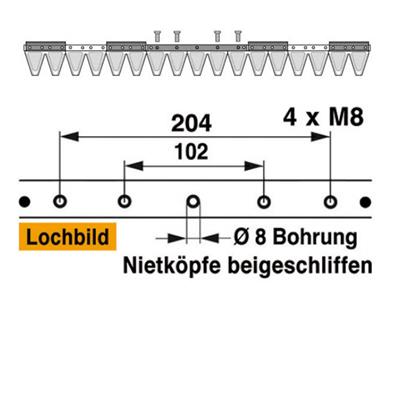Mähmesser 87 cm Esm 249.1230 mit 17 Klingenspitzen – Klingen für Balkenmäher Ersatzteil