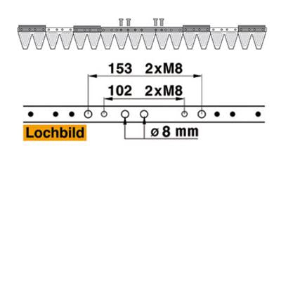 Mähmesser 91 cm Esm 249.1510 mit 18 Klingenspitzen – Klingen für Balkenmäher Ersatzteil
