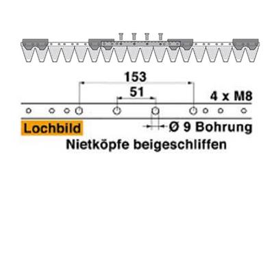 Mähmesser 91 cm Esm 249.0760 mit 18 Klingenspitzen – Klingen für Balkenmäher Ersatzteil