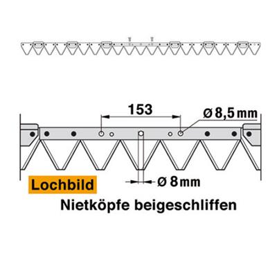 Mähmesser 160 cm Esm 259.0190 mit 21 Klingenspitzen – Balkenmäher Ersatzteil