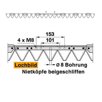 Mähmesser 160 cm Esm 259.0520 mit 21 Klingenspitzen – Klingen für Balkenmäher Ersatzteil