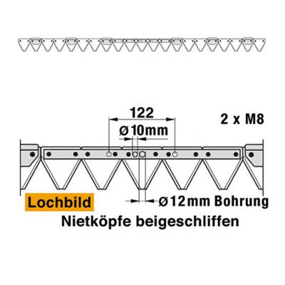 Mähmesser 160 cm Esm 259.0860 mit 21 Klingenspitzen – Klingen für Balkenmäher Ersatzteil
