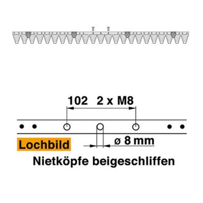 Mähmesser 117 cm Esm 248.0540 mit 23 Klingenspitzen – Klingen für Balkenmäher Ersatzteil