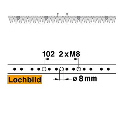 Mähmesser 117 cm Esm 250.0100 mit 23 Klingenspitzen – Klingen für Balkenmäher Ersatzteil