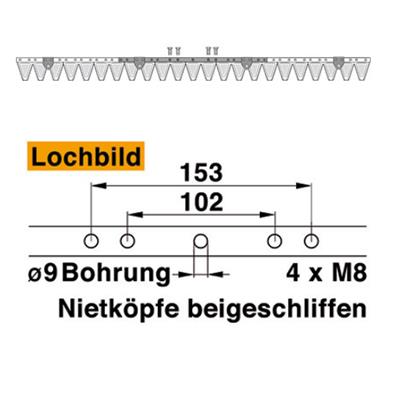 Mähmesser 117 cm Esm 251.0070 mit 23 Klingenspitzen – Klingen für Balkenmäher Ersatzteil