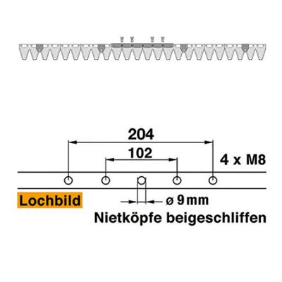Mähmesser 122 cm Esm 249.1000 mit 24 Klingenspitzen – Balkenmäher Ersatzteil