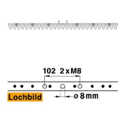 Mähmesser 137 cm Esm 250.0310 mit 27 Klingenspitzen – Klingen für Balkenmäher Ersatzteil