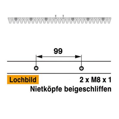 Mähmesser 137 cm Esm 250.0420 mit 27 Klingenspitzen – Klingen für Balkenmäher Ersatzteil