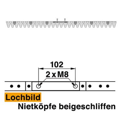 Mähmesser 137 cm Esm 251.0460 mit 27 Klingenspitzen – Balkenmäher Ersatzteil