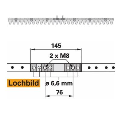 Mähmesser 137 cm Esm 251.0910 mit 27 Klingenspitzen – Klingen für Balkenmäher Ersatzteil