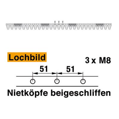 Mähmesser (Untermesser)137 cm Esm 265.1060 mit 27 Klingenspitzen – Messer für Balkenmäher Ersatzteil