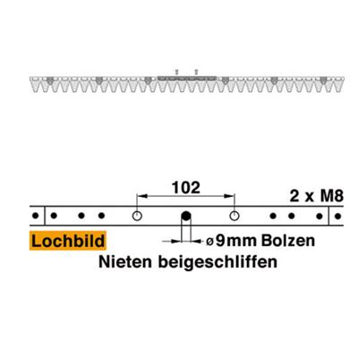 Mähmesser (Obermesser) 162 cm Esm 251.0290 mit 32 Klingenspitzen – Klingen für Balkenmäher Ersatzteil