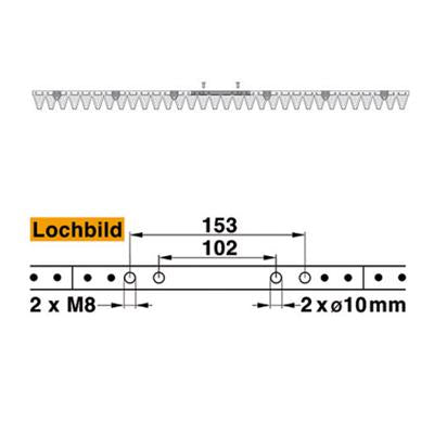 Mähmesser L 162 cm, 32 Klingen, glatt, ESM 2510570 – Messer für Balkenmäher Ersatzteil