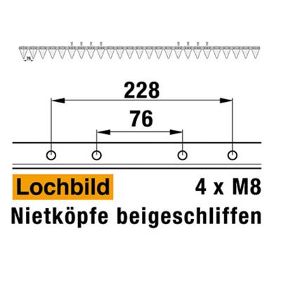 Mähmesser 189 cm Esm 260.0320 mit 25 Klingenspitzen – Balkenmäher Ersatzteil