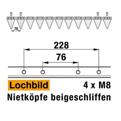 Mähmesser 82 cm Esm 260.0300 mit 11 Klingenspitzen – Balkenmäher Ersatzteil