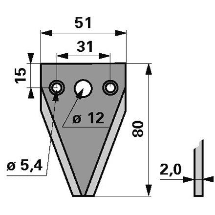 Messerklinge Esm 344.0501 für Universalbalken glatt – Klingen für Balkenmäher Ersatzteil