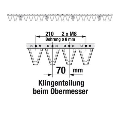 Obermesser 135 cm Esm 262.5060 mit 20 Klingenspitzen – Klingen für Balkenmäher Ersatzteil
