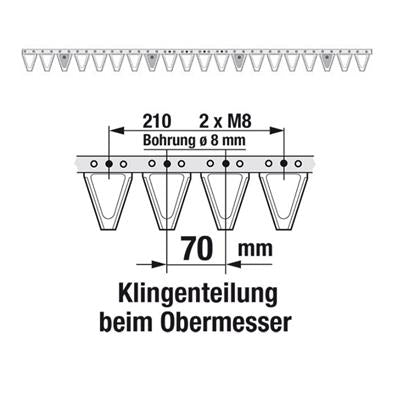 Obermesser 135 cm Esm 262.6210 mit 20 Klingenspitzen – Messer für Balkenmäher Ersatzteil