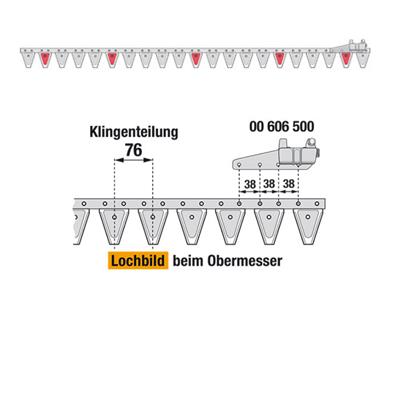 Obermesser 160 cm Esm 262.0039 mit 21 Klingenspitzen – Klingen für Balkenmäher Ersatzteil