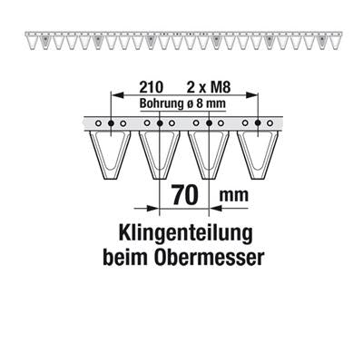 Obermesser 161 cm Esm 262.5120 mit 24 Klingenspitzen – Klingen für Balkenmäher Ersatzteil