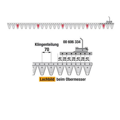 Obermesser 175 cm Esm 262.8080 mit 26 Klingenspitzen – Balkenmäher Ersatzteil
