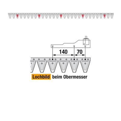 Obermesser 196 cm Esm 262.4110 mit 29 Klingenspitzen – Balkenmäher Ersatzteil