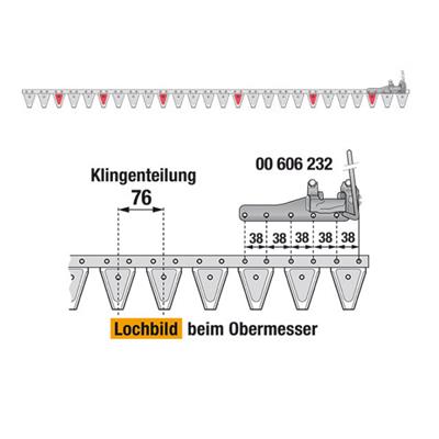 Obermesser 200 cm Esm 262.7675 mit 26 Klingenspitzen – Balkenmäher Ersatzteil