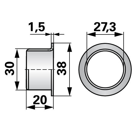 Esm Plastik- Gleitlager Dm 27,3 mm 324.2930 – Lager Ersatzteil