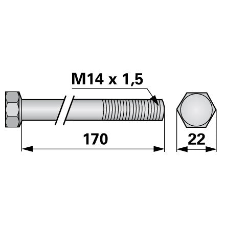 Esm Sechskantschraube M14 x 1,5 x 170 mm 560.5020 – Schrauben Ersatzteil