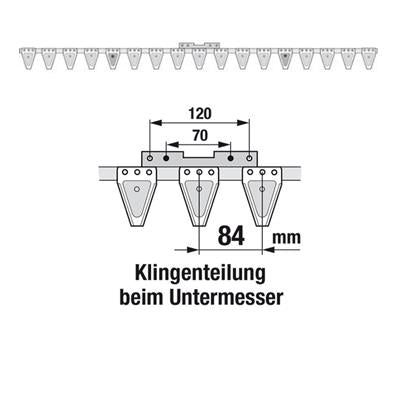 Untermesser 135 cm Esm 265.5070 mit 17 Klingenspitzen – Klingen für Balkenmäher Ersatzteil