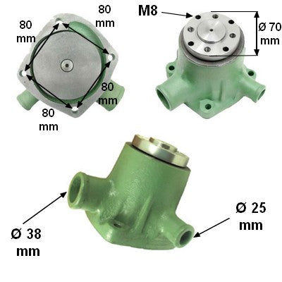 Wasserpumpe F382200610020 mit Dichtung zu Fendt – Wasserpumpen Ersatzteil