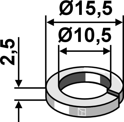 Federring Ø15,5x2,5xØ10,5 - DIN7980 (A4) A10