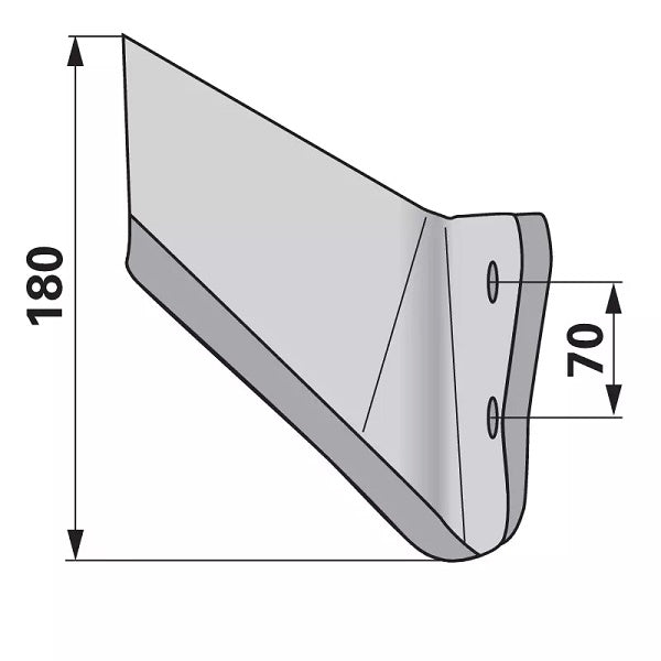 Flügelschar - rechts - Arbeitsbreite 180 mm – Grubber Flügel Ersatzteil