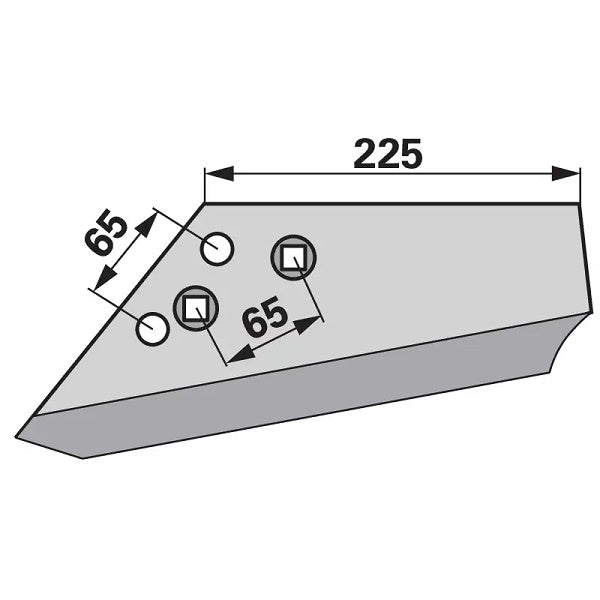 Flügelschar - links - Arbeitsbreite 225 mm – Grubber Flügel Ersatzteil