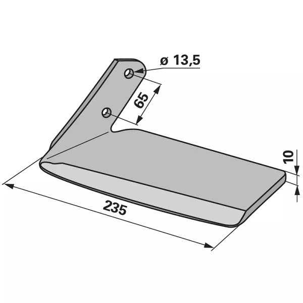 Flügelschar - links - Arbeitsbreite 80 mm – Grubber Flügel Ersatzteil