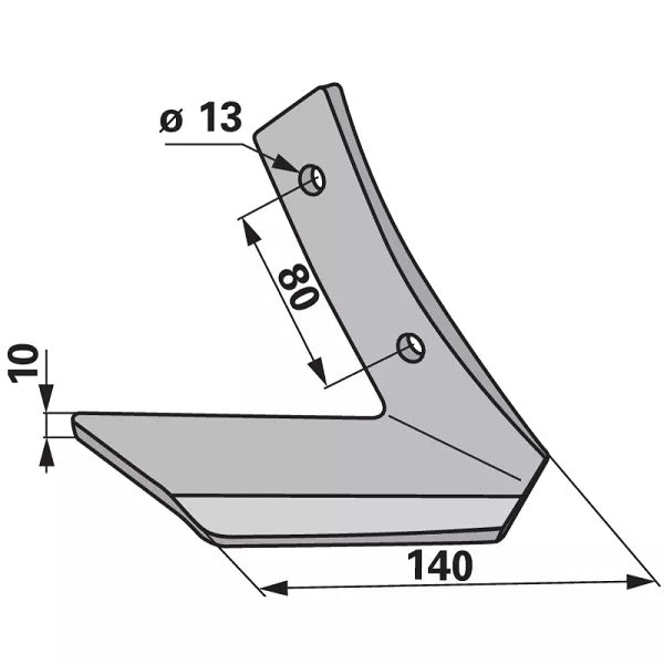 Flügelschar - rechts - Arbeitsbreite 140 mm – Landtechnik Ersatzteil