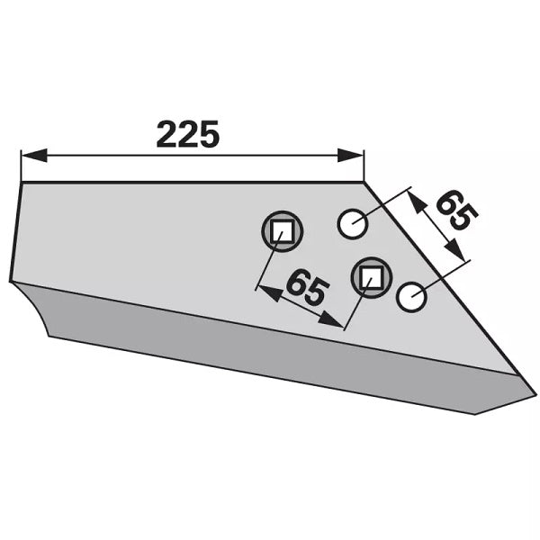 Flügelschar - rechts - Arbeitsbreite 225 mm – Grubber Flügel Ersatzteil