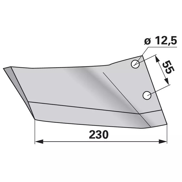 Flügelschar - rechts - Arbeitsbreite 230 mm – Grubber Flügel Ersatzteil
