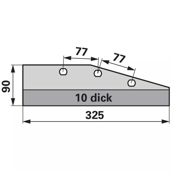 Flügelschar - rechts - Arbeitsbreite 325 mm – Grubber Flügel Ersatzteil