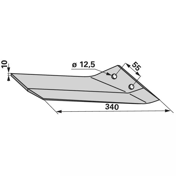 Flügelschar - rechts - Arbeitsbreite 340 mm – Grubber Flügel Ersatzteil