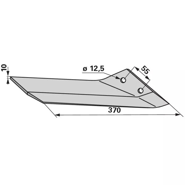 Flügelschar - rechts - Arbeitsbreite 370 mm – Grubber Flügel Ersatzteil